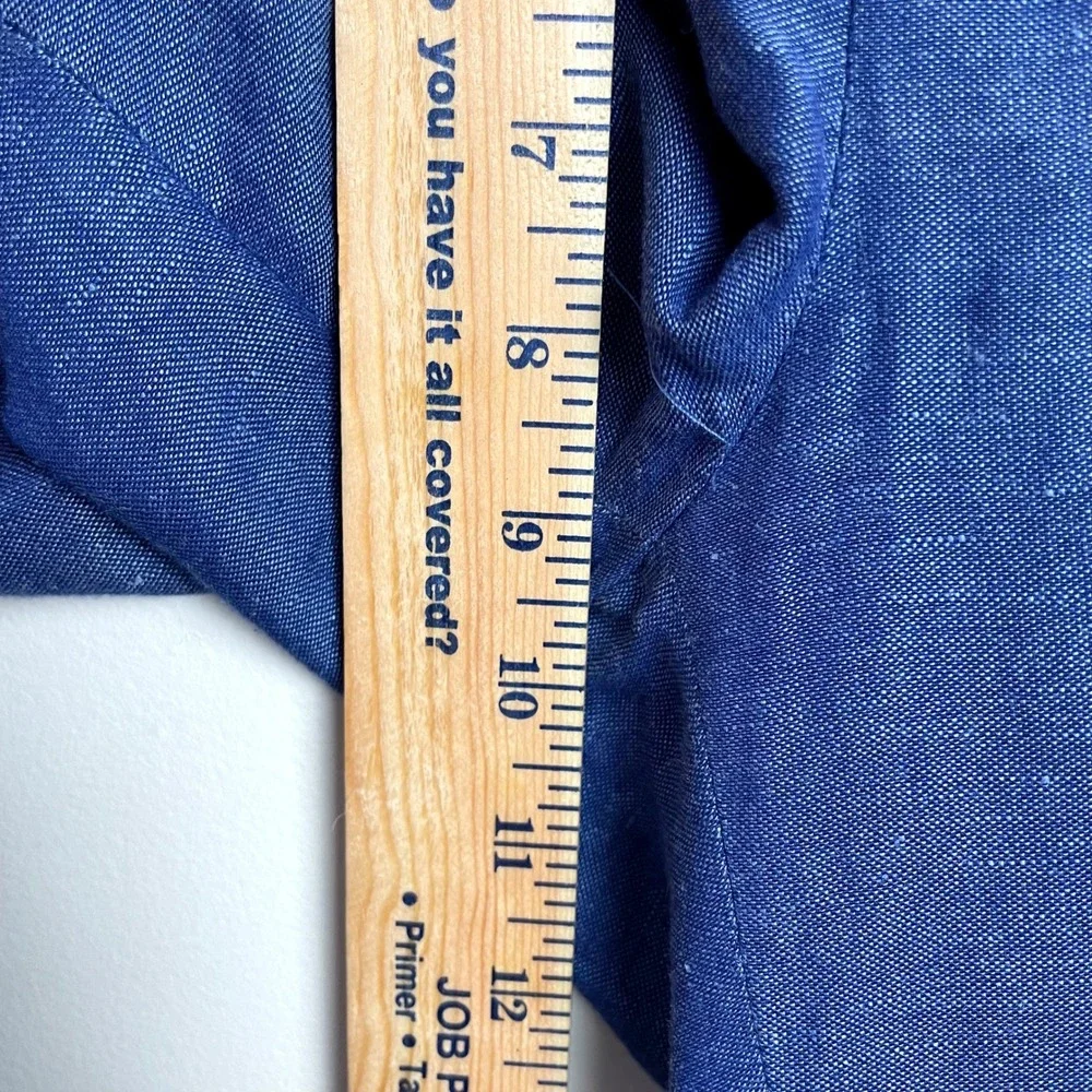 Banana Republic Blue Linen Blend Straight Leg Dress Pants Sz 6 Office Business